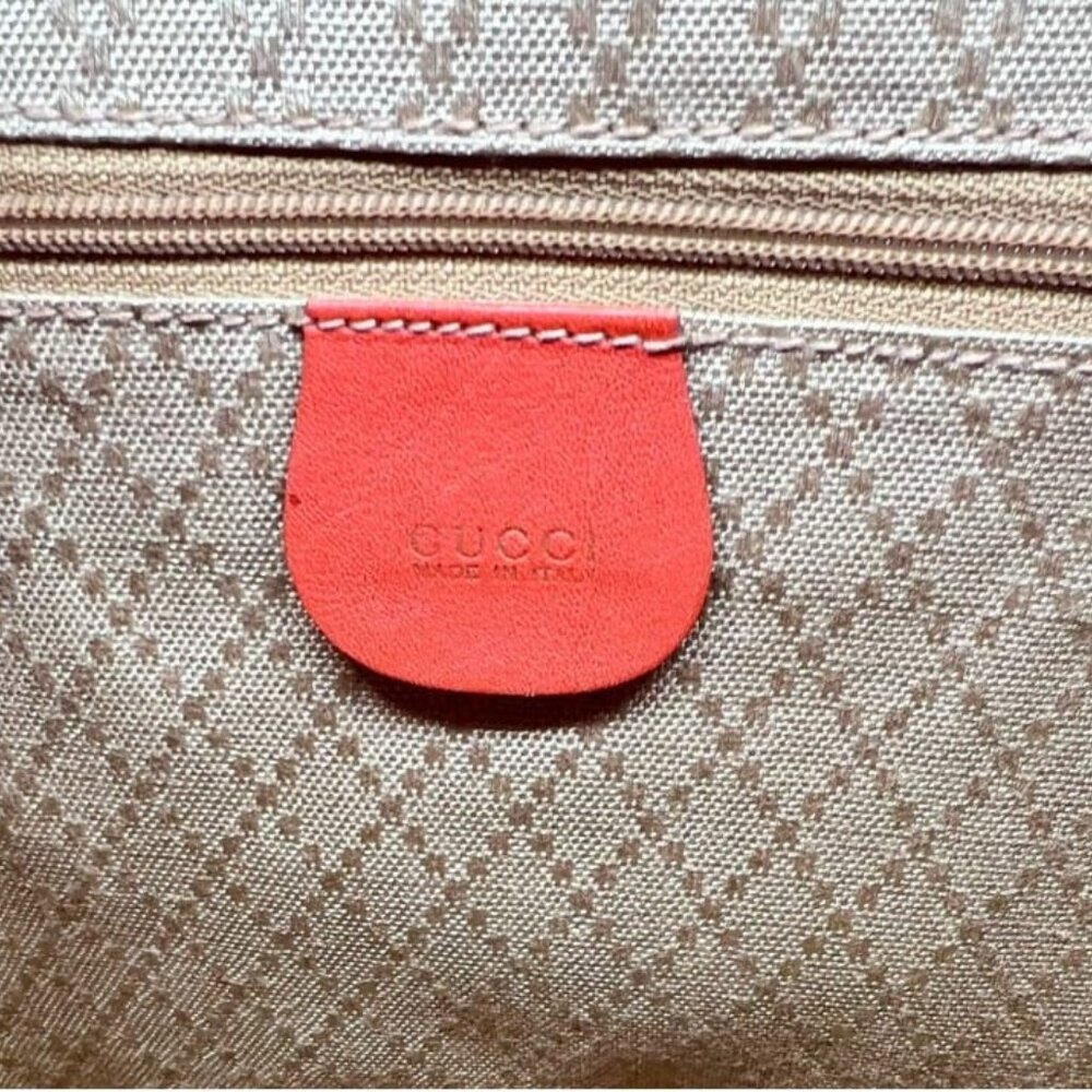 GUCCI Bamboo Backpack - Orange Leather Drawstring - Picture 7 of 15